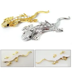 Or 3D - cristal gecko - autocollant en métal